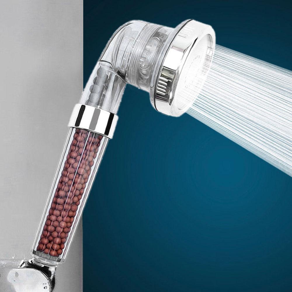 Shower Head 3 Modes Shower Adjustable High Pressure Water Saving Nozzle  Anion Filter Spa Home Shower Bathroom Accessories